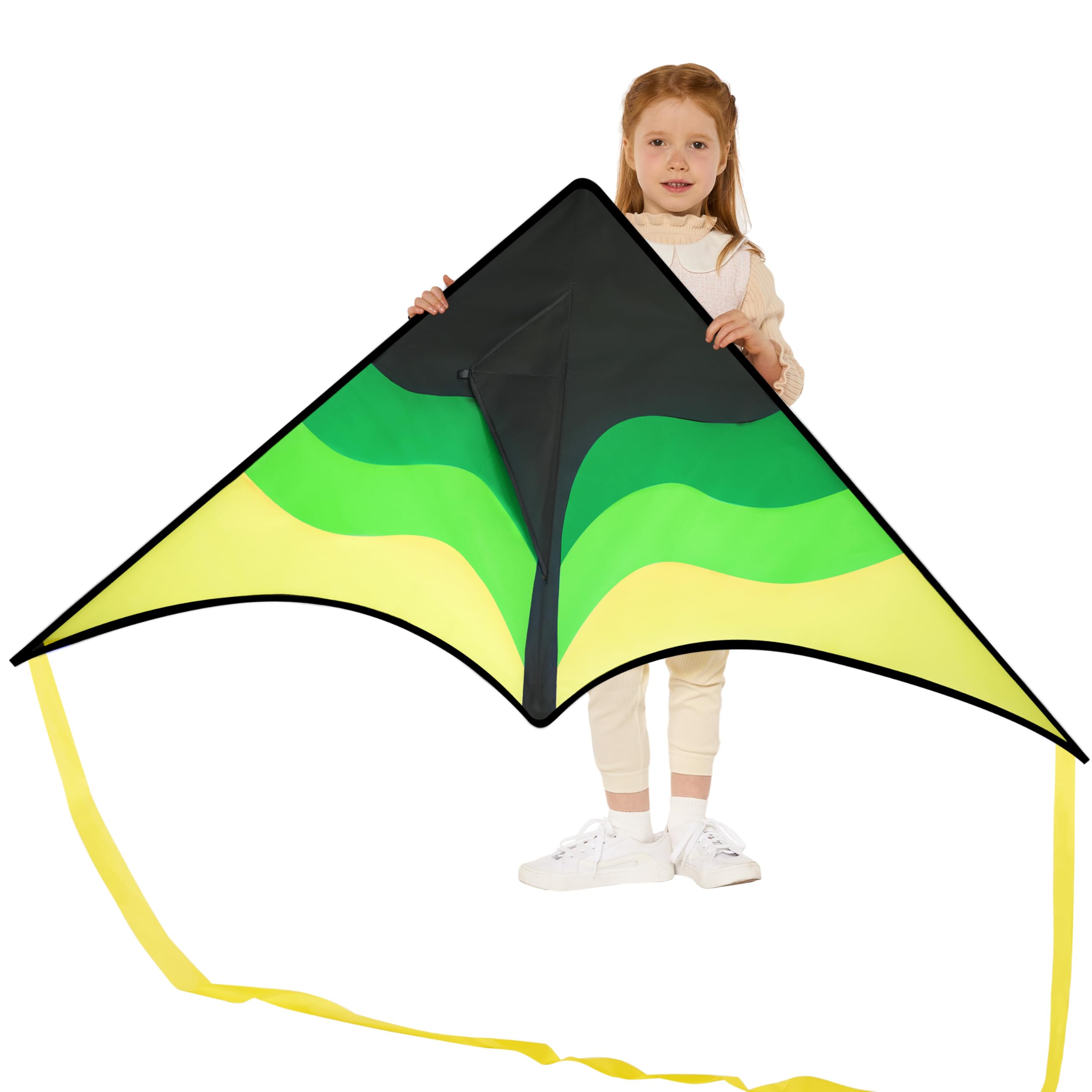 Amazon.com: SYNCFUN Large Delta Kite Gradient Green– Easy to Fly